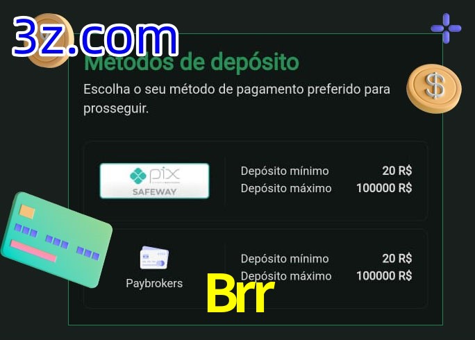 O cassino Brr oferece uma grande variedade de métodos de pagamento